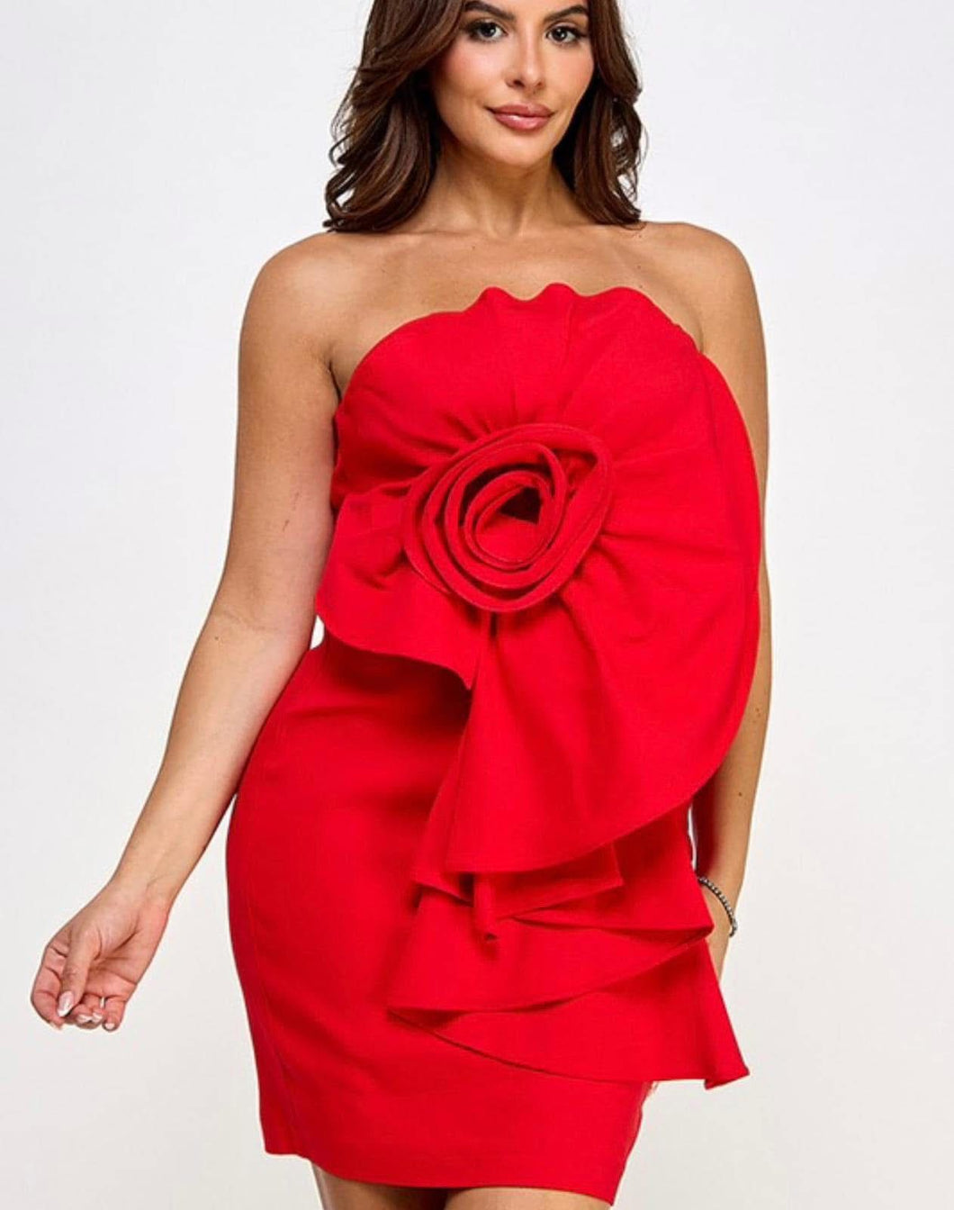 DRESS ROJO FLOR