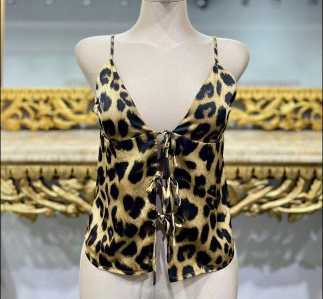 TOP SATIN ANIMAL PRINT