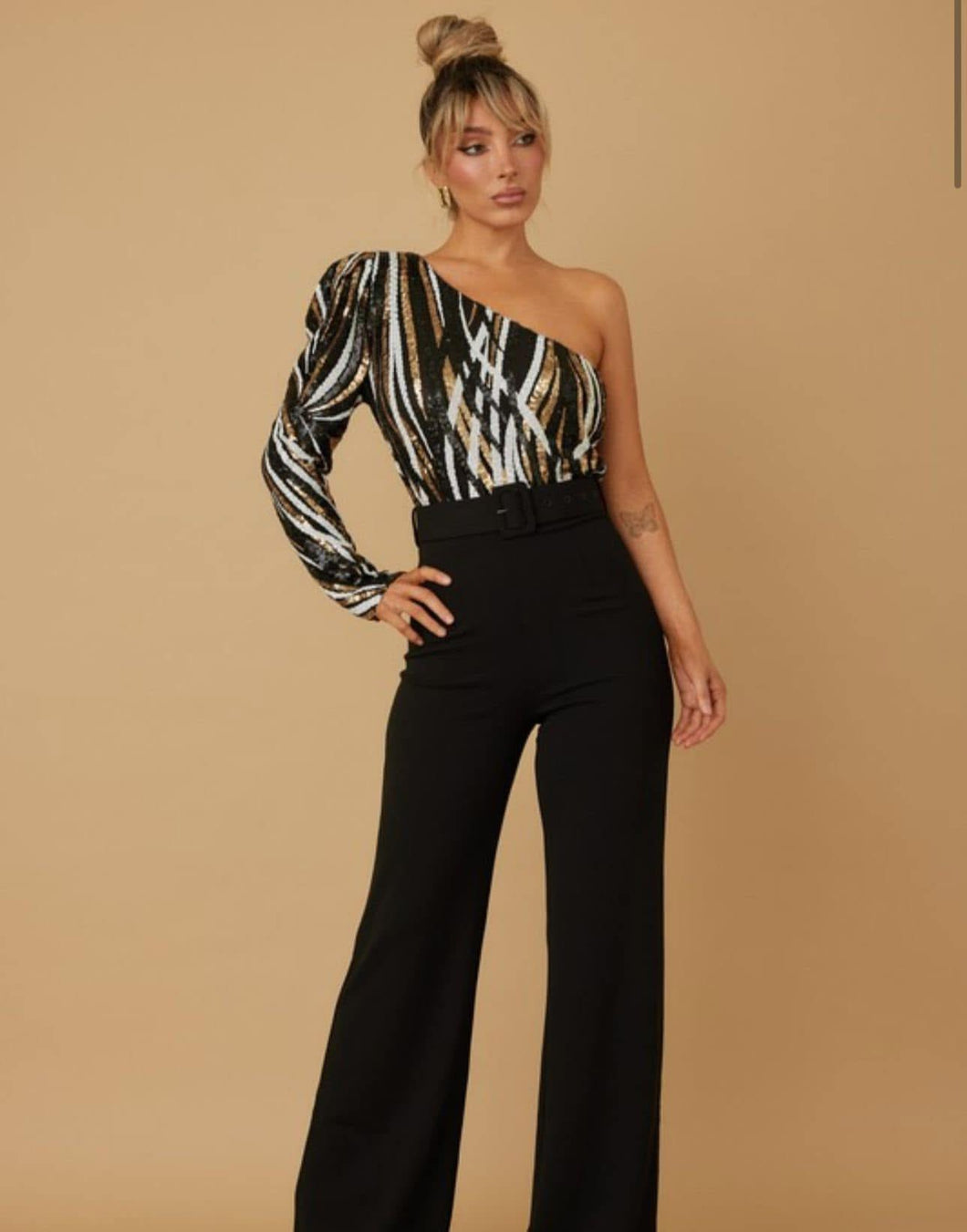 JUMPSUIT SEQUINS BLACK