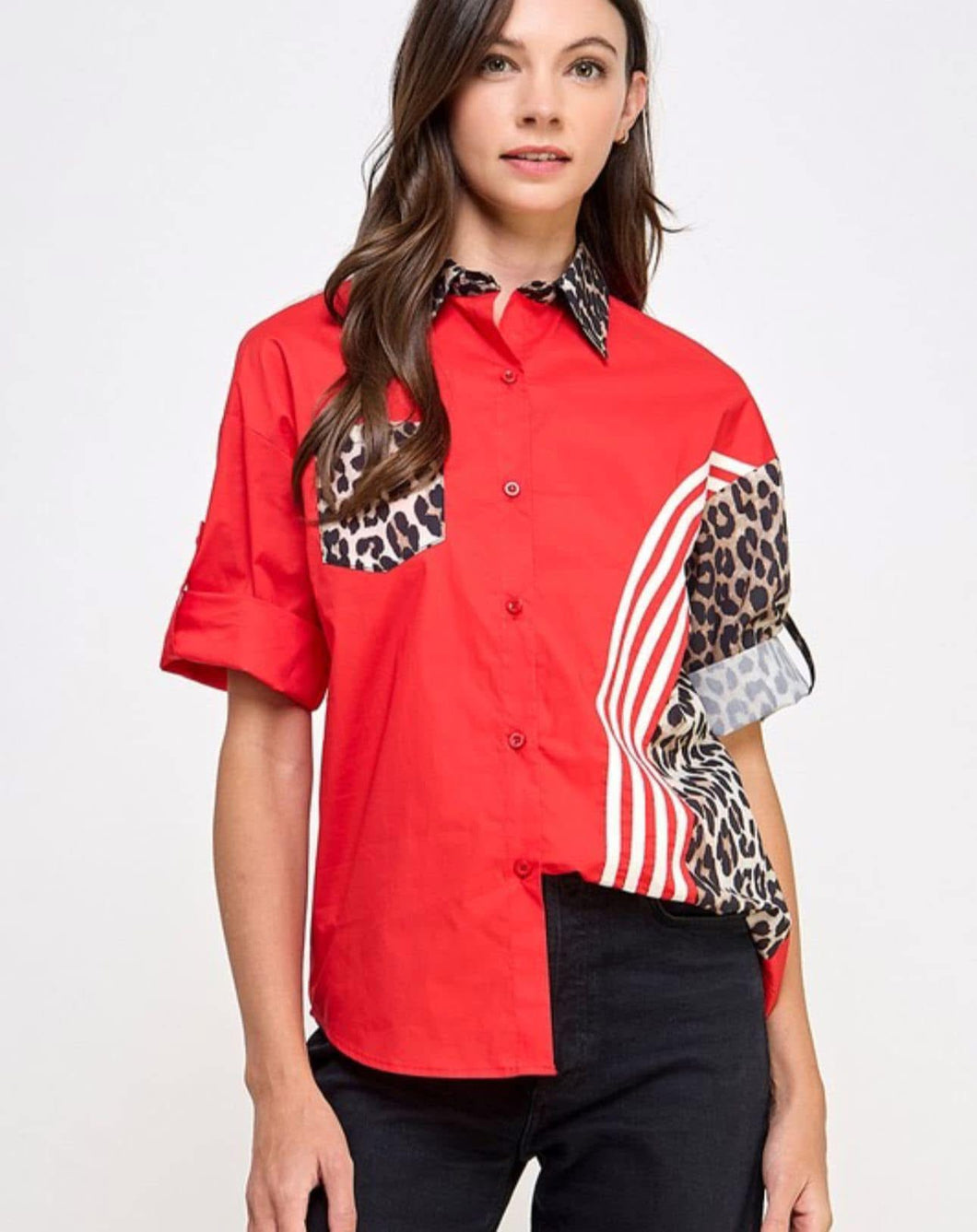 TOP RED ANIMAl PRINT