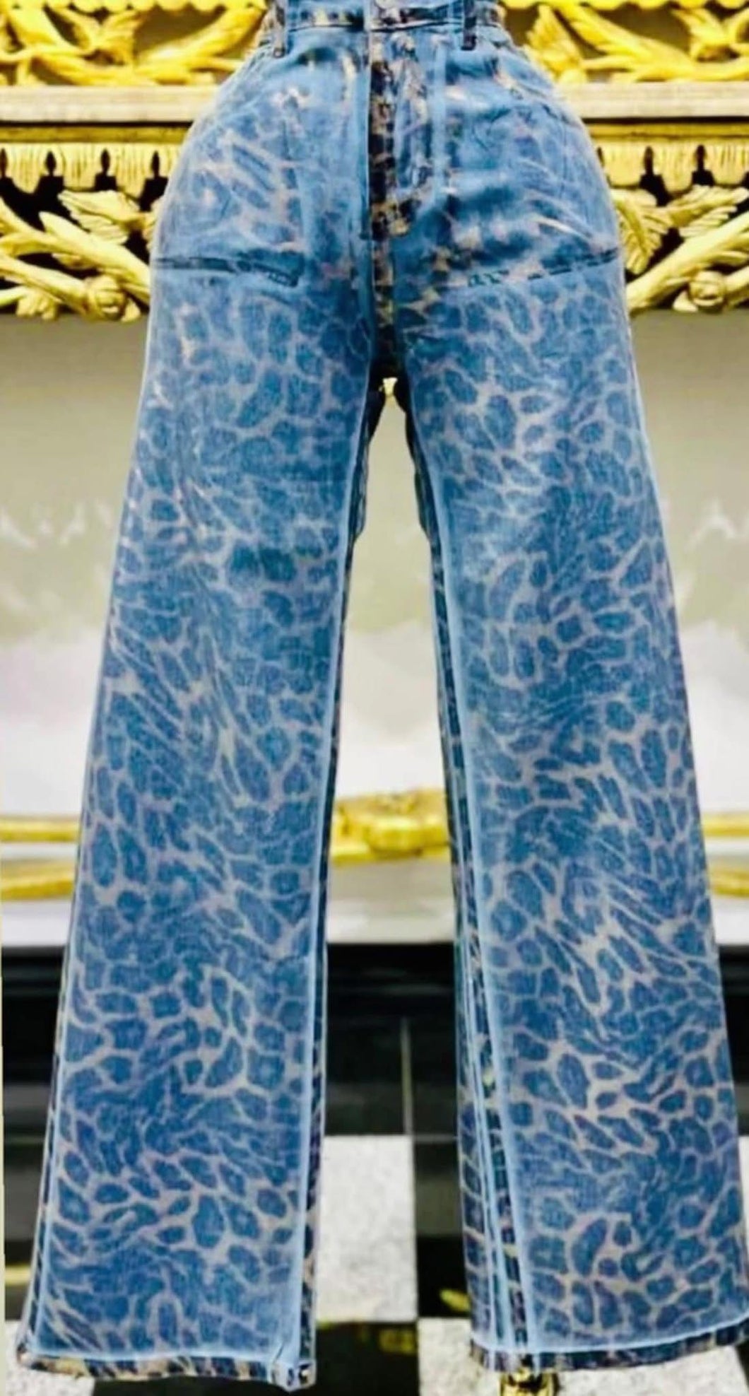 PANT DENIM ANIMAL PRINT